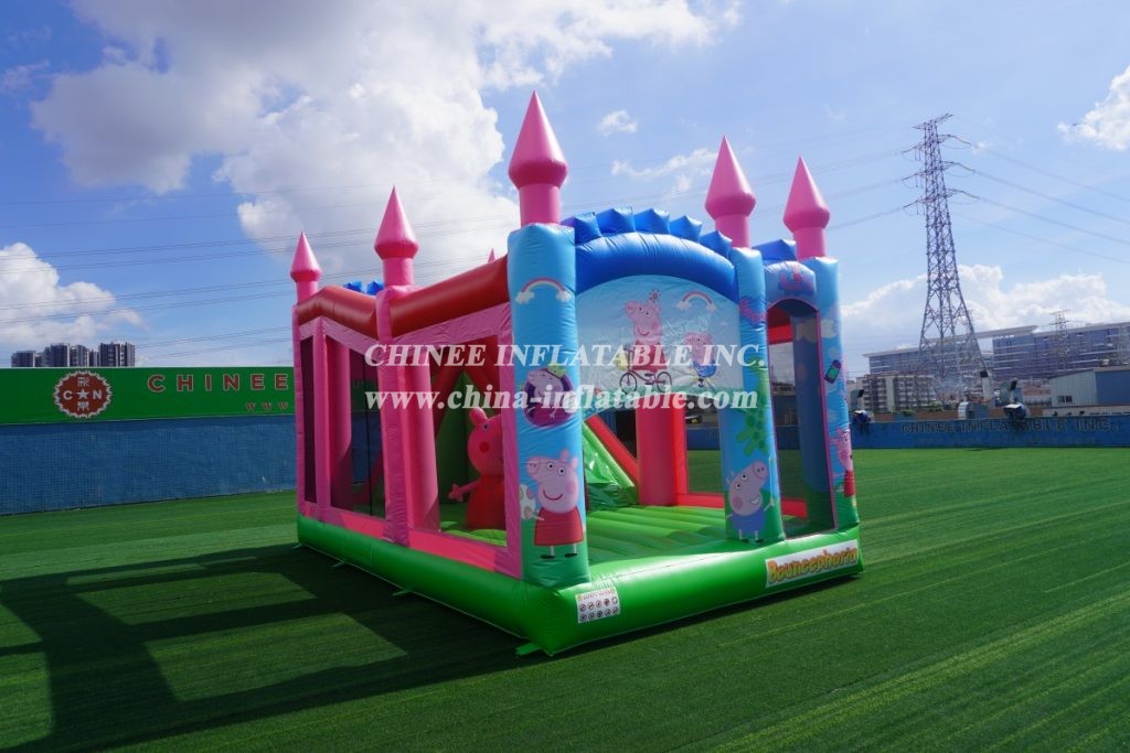 T5-1002D Peppa Pig Bouncy Castle Combo Slide Outdoor Kids Jumping Castle