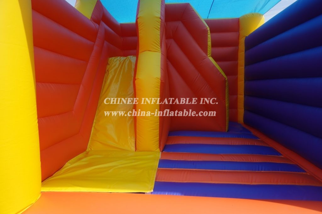 T2-3507 Colorful Inflatable Bouncy House With Slides Bouncy Castles With Roof